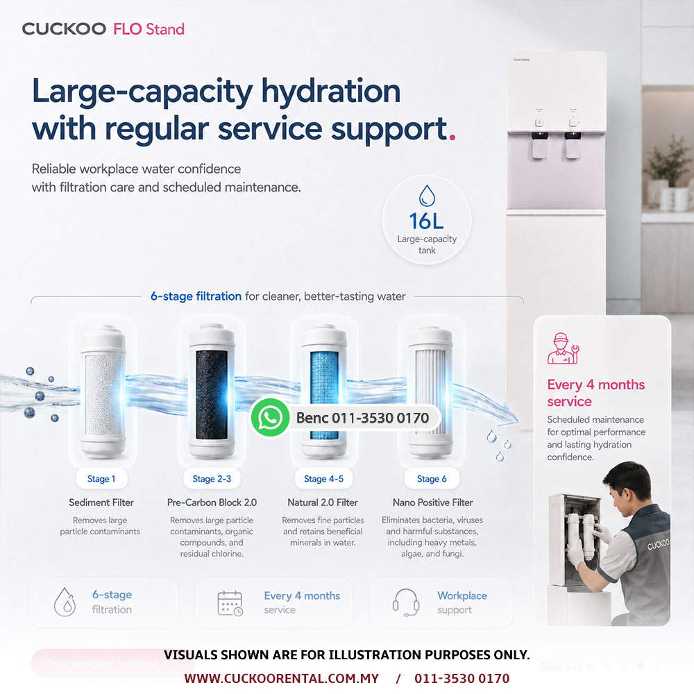 CUCKOO Flo Stand water purifier filtration and service support