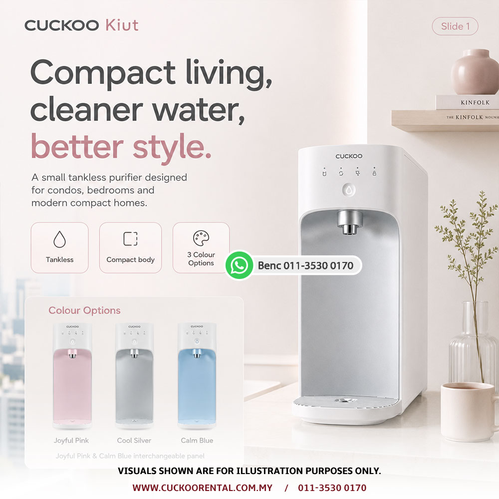 CUCKOO Kiut compact living water purifier Malaysia
