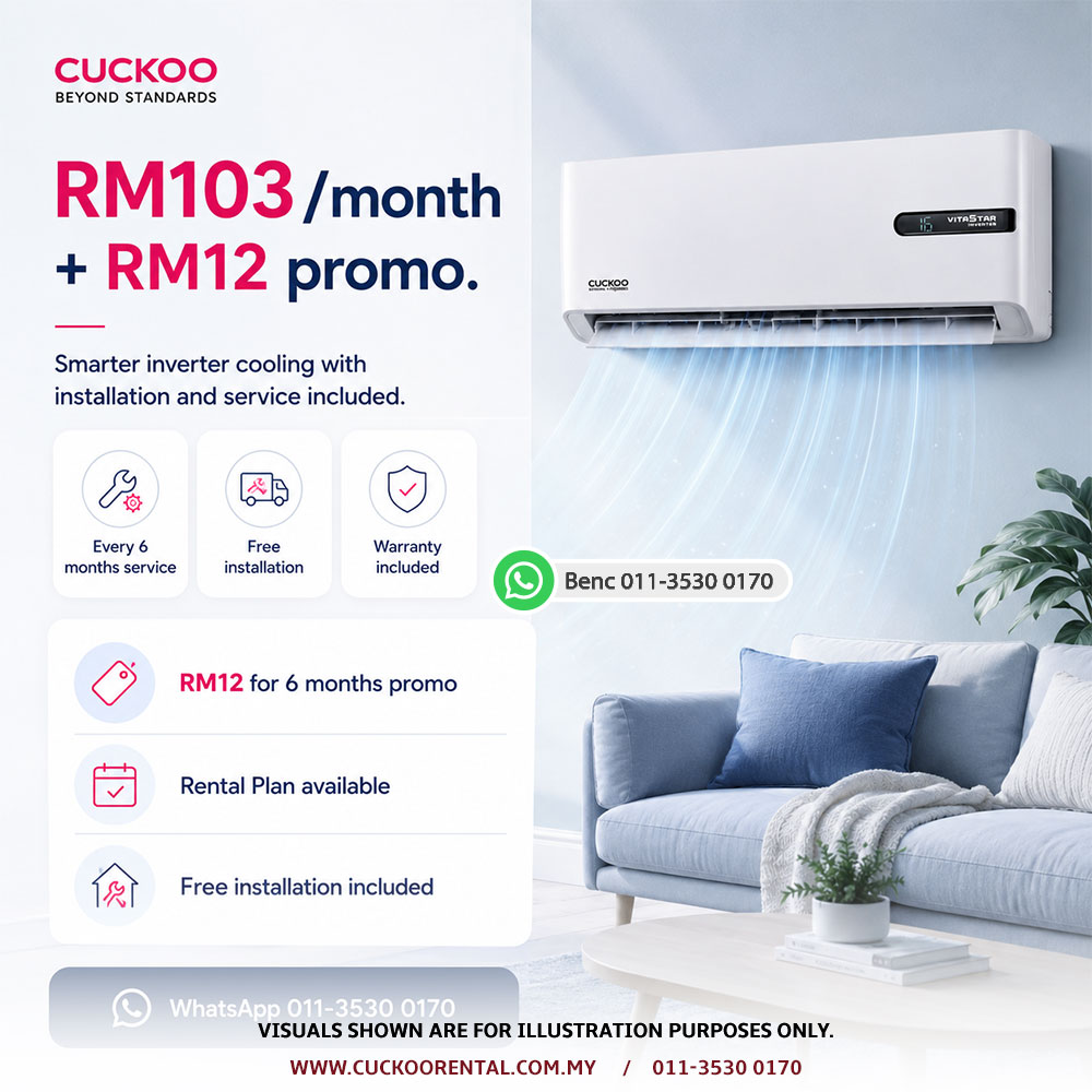 Cuckoo Vita-5tar air conditioner rental plan feature