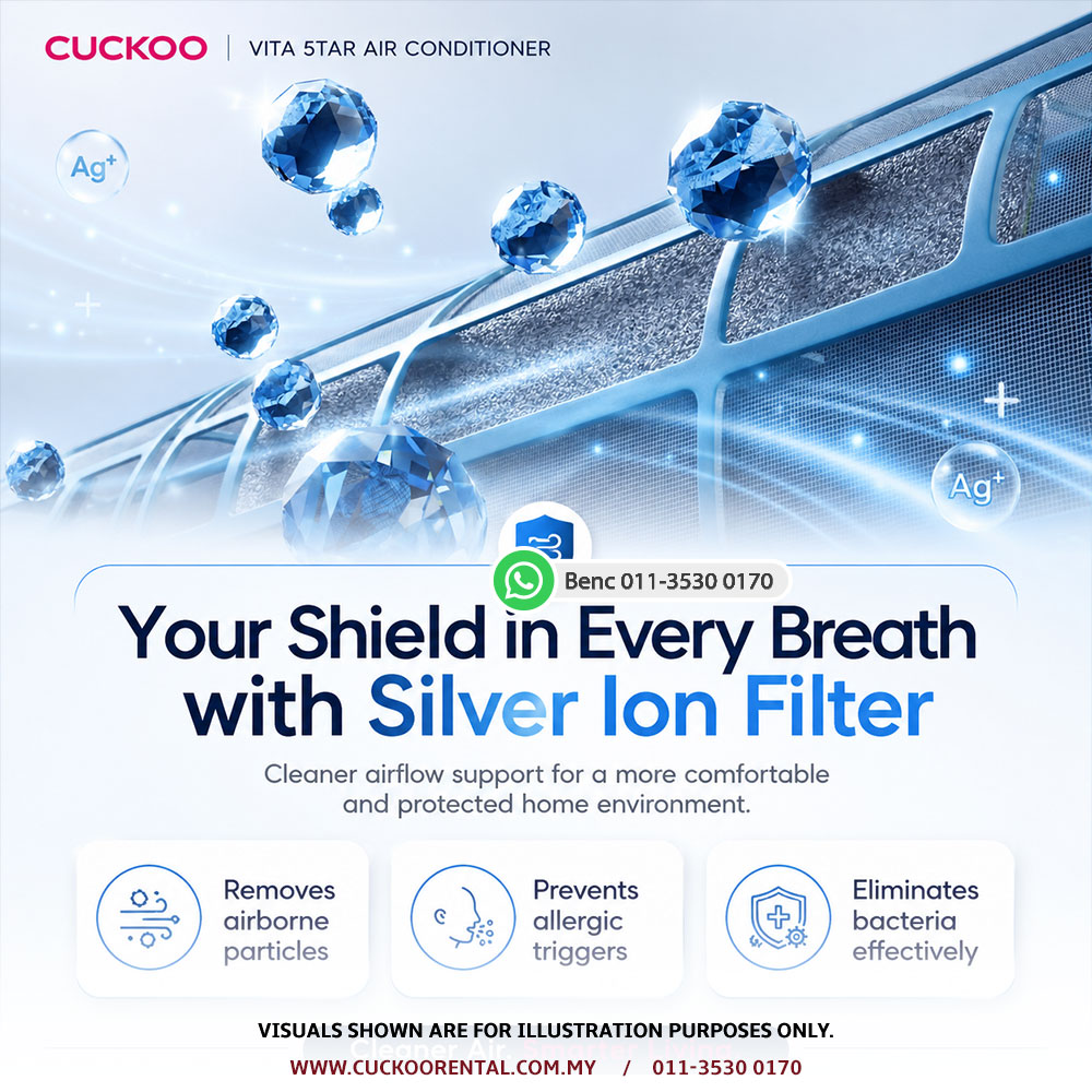 Cuckoo Vita-5tar Silver Ion filter air conditioner feature