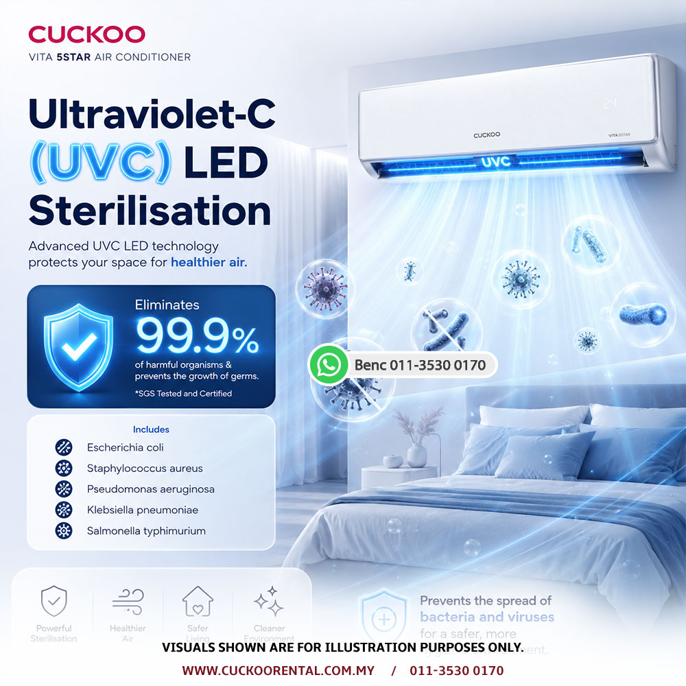 Cuckoo Vita-5tar UVC sterilisation air conditioner feature